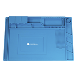 Tapete de Silicona para Reparación Electrónica / 45 x 30 cm (17.7 x 11.8 in) / Resistente al Calor 200°C / Áreas Magnéticas / Compartimentos Numerados