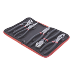 Juego de Pinzas / 5 Piezas / 8" (203.2 mm) / Acero / Mango Antiderrapante / Estuche Plástico