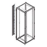 Organizador Vertical de Cables Rack 48 UR / Acero Negro / Sección 95x208 mm / Capacidad 726 Cables / Fijación Flecha 1.75 pulg