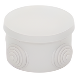 Caja de Derivación Circular / 4 Glándulas de Goma Ajustables / IP55 / -40 a 120°C / 70 mm Diámetro x 48 mm Alto