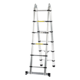 Escalera Telescópica / Aluminio / Tipo Tijera / 3.8 m (12.5 ft) / 150 kg / Plegable