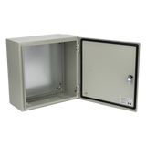 Gabinete IP66 / Acero IK10 / 400x400x200 mm / 15.7x15.7x7.9 in / Placa Trasera Galvanizada / Cerradura con Llave