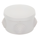 Caja de Derivación Circular / 4 Glándulas de Goma Ajustables / IP55 / -40 a 120°C / 70 mm Diámetro x 48 mm Alto