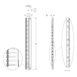 Organizador Vertical de Cables Rack 48 UR / Acero Negro / Sección 95x208 mm / Capacidad 726 Cables / Fijación Flecha 1.75 pulg