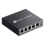 Switch Gestionado Omada SDN / 5 Puertos Gigabit RJ45 / 10 Gbps Capacidad Switching / 7.4 Mpps Forwarding Rate / Gestión Cloud Centralizada / VLAN 802.1Q / QoS 8 Colas Prioridad / Metal Fanless