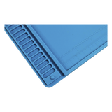 Tapete de Silicona para Reparación Electrónica / 45 x 30 cm (17.7 x 11.8 in) / Resistente al Calor 200°C / Áreas Magnéticas / Compartimentos Numerados