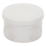 Caja de Derivación Circular / 4 Glándulas de Goma Ajustables / IP55 / -40 a 120°C / 70 mm Diámetro x 48 mm Alto