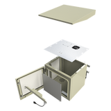 Gabinete para Poste/Torre/Pared de Exterior con Ventiladores y Termostato con Rack de 19" de 9 U.