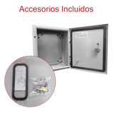 Gabinete de Acero IP66 / IK10 / 250 x 300 x 150 mm / Carga 30 kg / Placa Montaje 200 x 265 mm / Cerradura con Llave