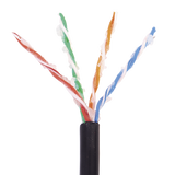 Bobina de 305 Metros (1000 Pies) Cat5e con Gel para Exterior, Color Negro, para Aplicaciones en Sistemas de Redes de Datos y Cableado Estructurado. Uso Intemperie.
