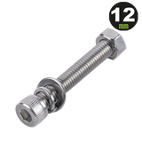 1 Tornillo Allen Milimétrico de Acero Inoxidable  M8-1.25 x 12/ Con 1 Tuerca, 1 Arandela de Presión y 1 Plana / Para Montajes de Módulos Foto Voltaicos .