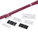 Montaje-Sujetador Para Cable de 4 Vías, con Adhesivo, 25.4 x 25.4mm (1in x 1in), Color Blanco, Uso en Interior, 1 pieza