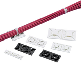 Montaje-Sujetador Para Cable de 4 vías, con Adhesivo Acrilico, 25.4 x 25.4mm (1in x 1in), Color Negro, Uso en Exterior, 1 pieza