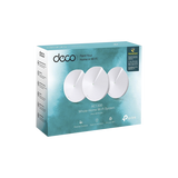 Kit 3 Routers Inalámbricos MESH Interior para Hogar / Doble Banda Wi-Fi 5 AC1300 Mbps / 2 Puerto Gigabit WAN/LAN / 4 Antenas Internas / Administración Mediante la App Deco (iOS, Android) / Protección HomeCare