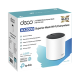 Router Inalámbrico MESH Interior para Hogar / Doble Banda Wi-Fi 6 AX3000 Mbps / 3 Puerto Gigabit WAN/LAN / 2 Antenas Internas / Administración Mediante la App Deco (iOS, Android) / Protección HomeShield
