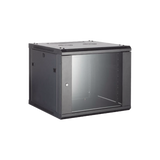 Gabinete para Montaje en Pared - Piso / Puerta de Cristal Templado / Cuerpo Fijo / 4 Unidades de Rack / 19" / Fabricado en Acero
