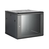 Gabinete para Montaje en Pared - Piso / Puerta de Cristal Templado / Cuerpo Fijo / 6 Unidades de Rack / 19" / Fabricado en Acero