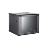 Gabinete para Montaje en Pared - Piso / Puerta de Cristal Templado / Cuerpo Fijo / 12 Unidades de Rack / 19" / Fabricado en Acero