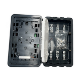 Caja de Distribución de Fibra Óptica para 24 Empalmes con 16 acopladores SC/APC simplex Exterior IP65 Color Negro