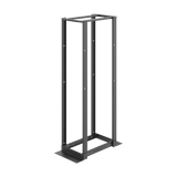 Rack de Cuatro Postes Estándar de 19", Rieles Numerados y Roscados #12-24, Profundidad Ajustable de 450 a 1050 mm, 45 Unidades de Rack, Color Negro