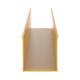 Canaleta Ranurada de PVC sin Tapa, Fiber-Duct™, 4 in de Ancho, 4 in de Alto y 1828.8 mm de Largo, Color Amarillo