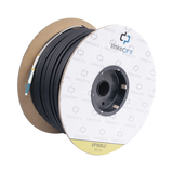 Carrete de Fibra Óptica Monomodo con conectores LC-LC Duplex, Reforzada con Kevlar, de 150 metros, Para instalaciones subterráneas por tubería