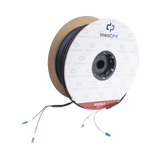 Carrete de Fibra Óptica Monomodo con conectores LC-LC Duplex, Reforzada con Kevlar, de 200 metros, Para instalaciones subterráneas por tubería