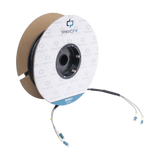 Carrete de Fibra Óptica Monomodo con Conectores LC-LC Duplex, Reforzada con Kevlar, de 50 metros, Para instalaciones subterráneas por tubería