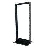 Rack de 2 Postes, Estándar 19", 24 Unidades, Fabricado en Acero, Base "L" para Anclar a Piso.