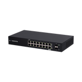 EdgeSwitch 18X Administrable para WISP asequible y sin ventilador con (16) puertos Gigabit RJ45 y (2) puertos SFP