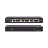 Switch PoE / 100 Metros PoE / 8 puertos 802.3af/at ( 132.5 W ) 10/100/1000Mbps + 2 puertos Uplink