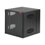 Gabinete AccessPlus de Montaje en Pared de 19in, Rieles Numerados y Roscados #10-32, Puerta con Ventana de Seguridad, 600 mm de Ancho, 637 mm de Profundidad, 12 UR, Color Negro