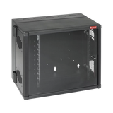 Gabinete AccessPlus de Montaje en Pared de 19in, Rieles Numerados y Roscados #10-32, Puerta con Ventana de Seguridad, 700 mm de Ancho, 637 mm de Profundidad, 12 UR, Color Negro