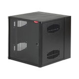 Gabinete AccessPlus de Montaje en Pared de 19in, Rieles Numerados y Roscados #10-32, Puerta con Ventana de Seguridad, 600 mm de Ancho, 637 mm de Profundidad, 19 UR, Color Negro