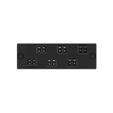 Placa Acopladora de Fibra Optica FAP, Con 6 Conectores LC Duplex (12 Fibras), Para Fibra Multimodo OM3/OM4, Color Negro