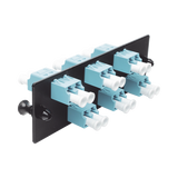 Placa Acopladora de Fibra Optica FAP, Con 6 Conectores LC Duplex (12 Fibras), Para Fibra Multimodo OM3/OM4, Color Aqua