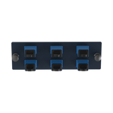 Placa Acopladora de Fibra Optica FAP, Con 6 Conectores SC Simplex (6 Fibras), Para Fibra Monomodo OS1/OS2, Color Azul