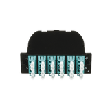 Casete OptiCom® de Fibra Óptica Multimodo OM3, Con 2 Conectores MPO a 12 LC Duplex, Polaridad Método A, Pérdida de Inserción Estándar