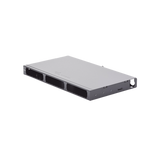 Panel de Conexión de Fibra para Rack de 19in, Bandeja Fija, Acepta 3 Placas Quick Pack, Hasta 72 Fibras, 1 UR