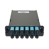 Placa Acopladora de Fibra Óptica FAP, Con 12 Pigtails y 6 Conectores SC Duplex (12 Fibras), Para Fibra Multimodo OM3/OM4, Color Aqua