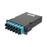 Placa Acopladora de Fibra Óptica FAP, Con 12 Pigtails y 6 Conectores SC Duplex (12 Fibras), Para Fibra Multimodo OM3/OM4, Color Aqua