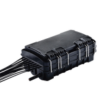 Caja de Distribución de Fibra Óptica para 24 Empalmes, con 16 acopladores SC/APC simplex, Exterior IP65, Color Negro