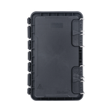 Caja de Distribución de Fibra Óptica, Hasta 96 Empalmes, Exterior IP65, Color Negro