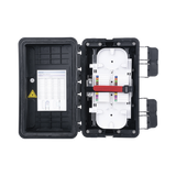 Caja de Distribución de Fibra Óptica, Hasta 96 Empalmes, Exterior IP65, Color Negro