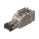 Plug RJ45 Blindado, Instalación Recta, Terminación en Campo Certificable, Compatible con Cat5e, Cat6 y Cat6A, Color Plata