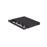 Panel de Distribución de Fibra Óptica, Acepta 4 Placas FAP o FMP, Bandeja Deslizable, Hasta 96 Fibras, Color Negro, 1UR