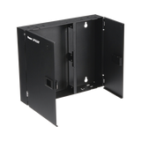 Caja de Conexión de Fibra Óptica, Para Montaje en Pared, Acepta 2 Placas FAP o FMP, Hasta 48 Fibras, Color Negro