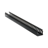 Canaleta Ranurada de PVC sin Tapa, Tipo H (Tapa Abisagrada), 55.1 mm de Ancho, 50.3 mm de Alto y 1828.8 mm de Largo, Color Negro