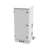 Gabinete de Piso para Exterior con Ventiladores y Termostato con Rack de 19" de 16 U + Espacio para Baterías, Se envía el Gabinete Armado.