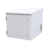 Gabinete PROFUNDO hasta 705 mm  de profundidad, de Exterior de 9UR con Ventiladores y Termostato, Se envía el Gabinete Armado, (Montaje a poste o torre se vende por separado).